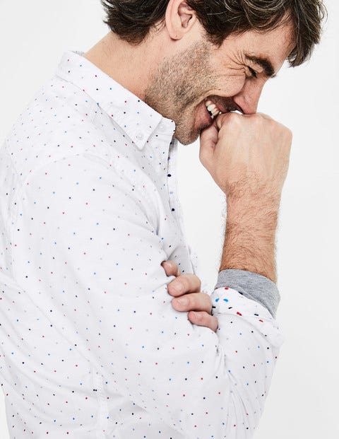 Slim Fit Oxford Pattern Shirt - Multi Spot Clip Dot Slim Fit Oxford Pattern Shirt - Multi Spot Clip Dot