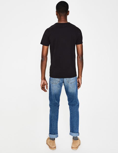 Vorgewaschenes T-Shirt - Schwarz Vorgewaschenes T-Shirt - Schwarz