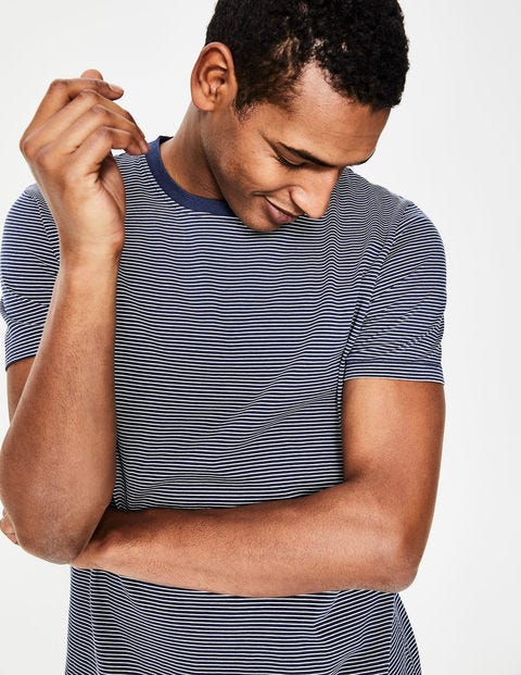 Washed T-Shirt - Light Navy Stripe Washed T-Shirt - Light Navy Stripe