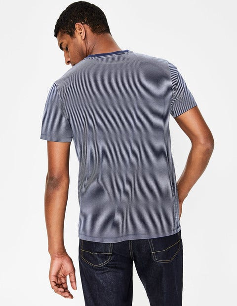 Washed T-Shirt - Light Navy Stripe Washed T-Shirt - Light Navy Stripe