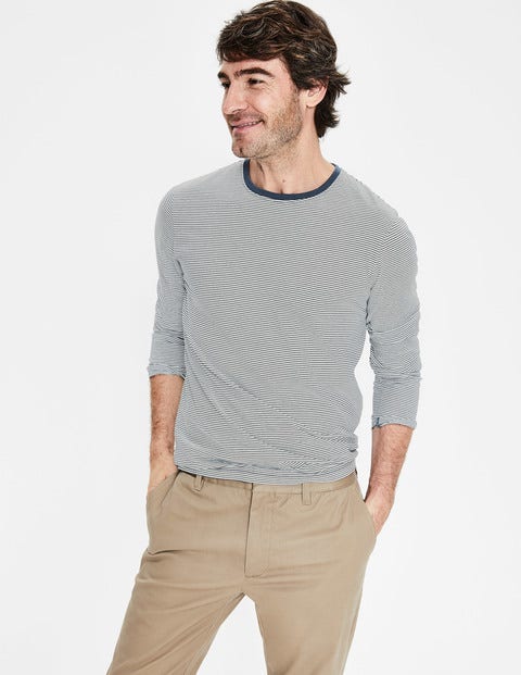 Long Sleeve Washed T-Shirt - Ecru/Oceania Stripe Long Sleeve Washed T-Shirt - Ecru/Oceania Stripe