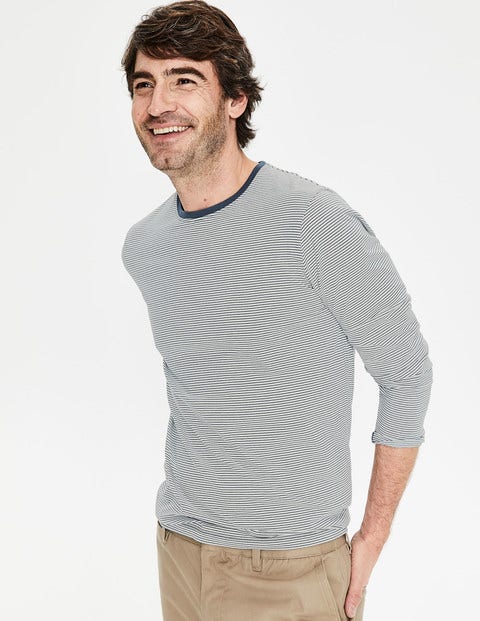 Long Sleeve Washed T-Shirt - Ecru/Oceania Stripe Long Sleeve Washed T-Shirt - Ecru/Oceania Stripe
