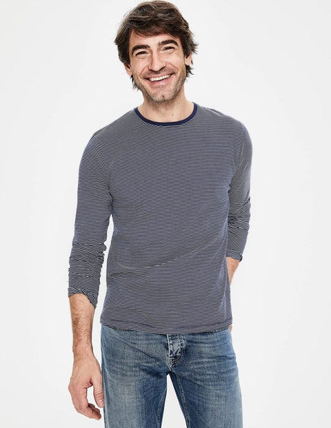 Long Sleeve Washed T-Shirt - Light Navy Stripe Long Sleeve Washed T-Shirt - Light Navy Stripe