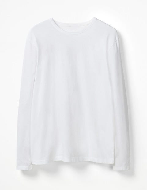 Long Sleeve Washed T-Shirt - White Long Sleeve Washed T-Shirt - White