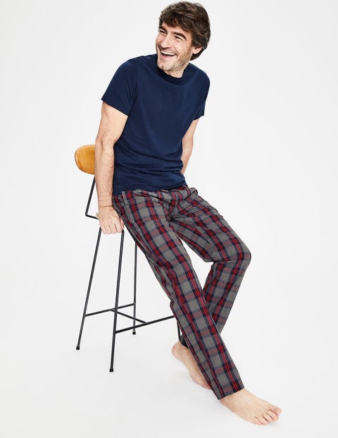 Cotton Poplin Pull-Ons - Charcoal Marl Check Cotton Poplin Pull-Ons - Charcoal Marl Check