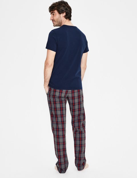 Cotton Poplin Pull-Ons - Charcoal Marl Check Cotton Poplin Pull-Ons - Charcoal Marl Check