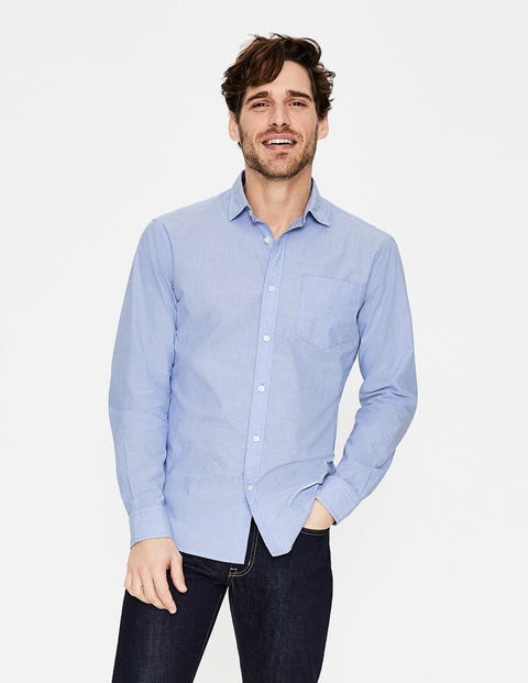 Poplin Shirt - Blue End on End Poplin Shirt - Blue End on End