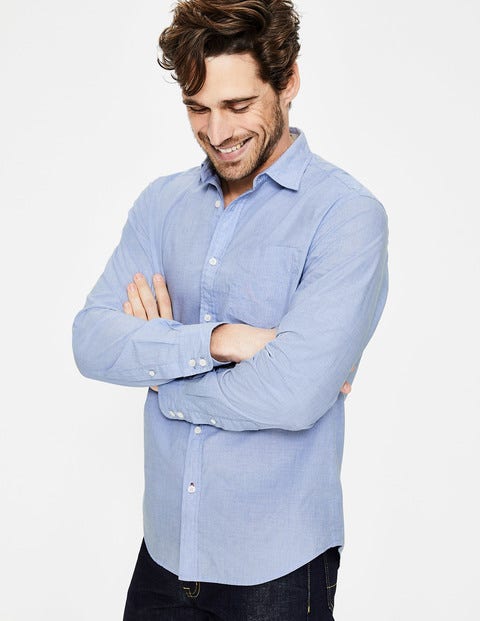 Poplin Shirt - Blue End on End Poplin Shirt - Blue End on End