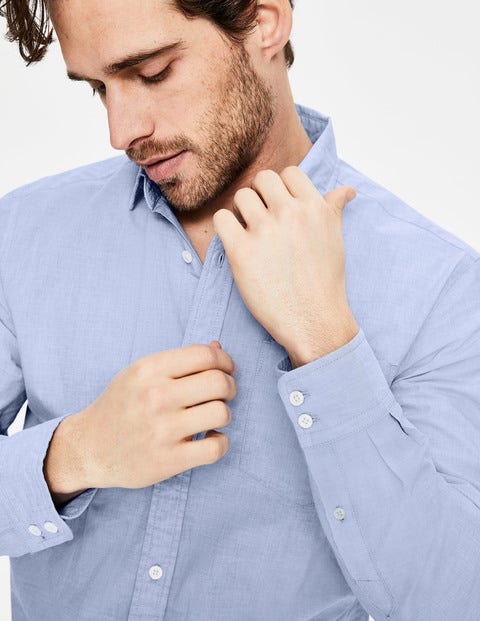 Poplin Shirt - Blue End on End Poplin Shirt - Blue End on End