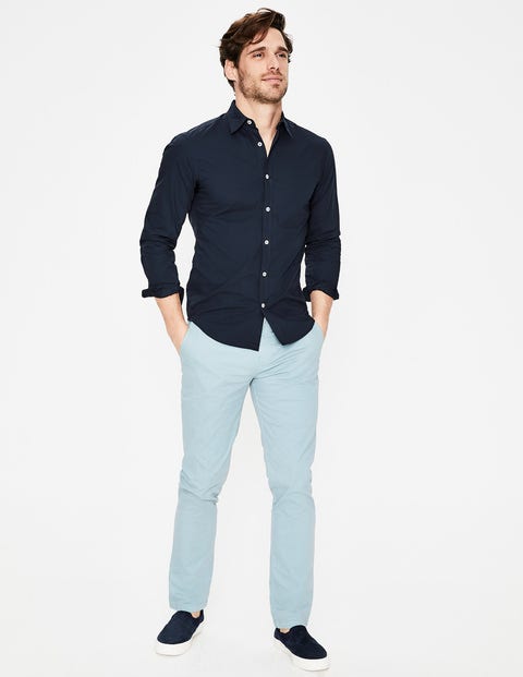 Slim Fit Poplin Shirt - Navy Slim Fit Poplin Shirt - Navy