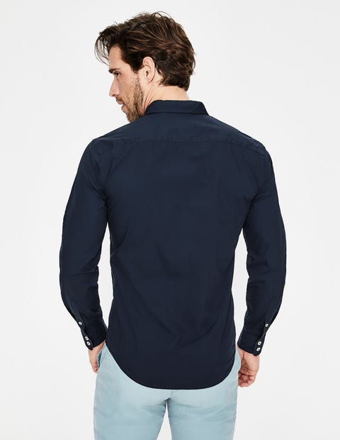 Slim Fit Poplin Shirt - Navy Slim Fit Poplin Shirt - Navy