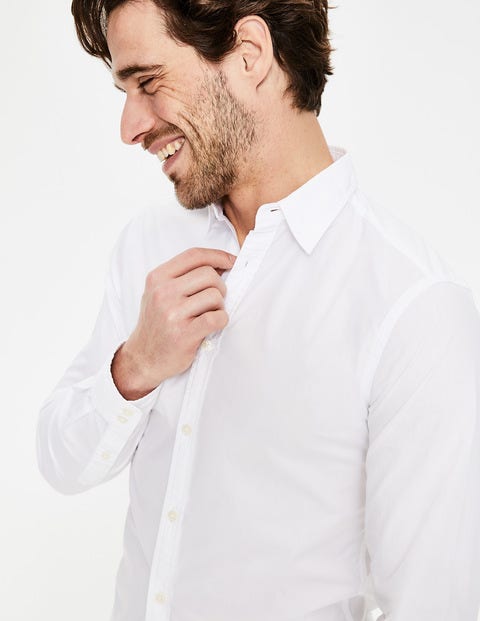 Slim Fit Poplin Shirt - White Slim Fit Poplin Shirt - White