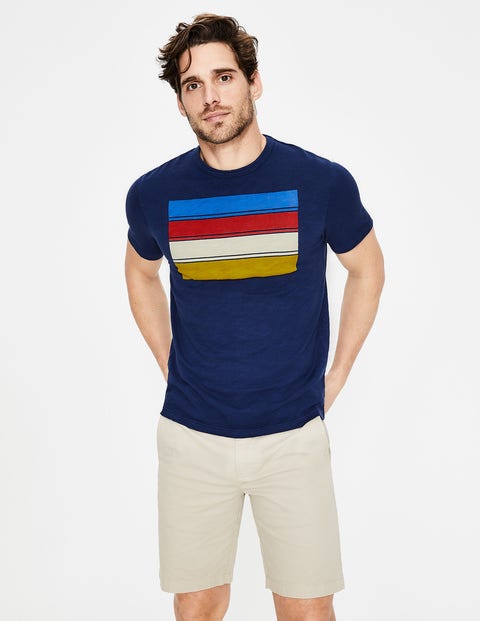 Graphic T-Shirt - Navy Multi Stripe Graphic T-Shirt - Navy Multi Stripe