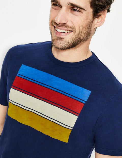 Graphic T-Shirt - Navy Multi Stripe Graphic T-Shirt - Navy Multi Stripe