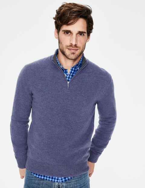Cashmere Half-Zip - Heather Marl Cashmere Half-Zip - Heather Marl
