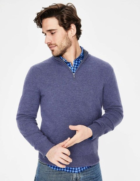 Cashmere Half-Zip - Heather Marl Cashmere Half-Zip - Heather Marl