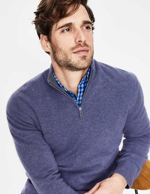 Cashmere Half-Zip - Heather Marl Cashmere Half-Zip - Heather Marl