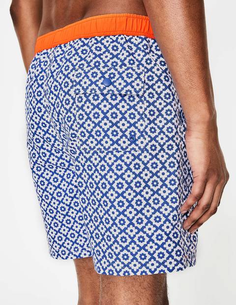 Badeshorts - Königsblau, Geometrisches Muster Badeshorts - Königsblau, Geometrisches Muster