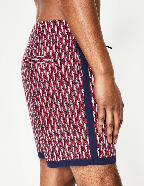 Stripe Detail Swimshorts - Rio Red Fish Stripe Detail Swimshorts - Rio Red Fish