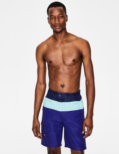 Board Shorts - Navy Blue Colourblock Board Shorts - Navy Blue Colourblock