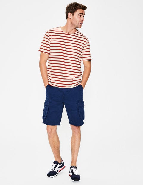 Short Sleeve Chichester - Ecru/Cayenne Pepper Stripe Short Sleeve Chichester - Ecru/Cayenne Pepper Stripe