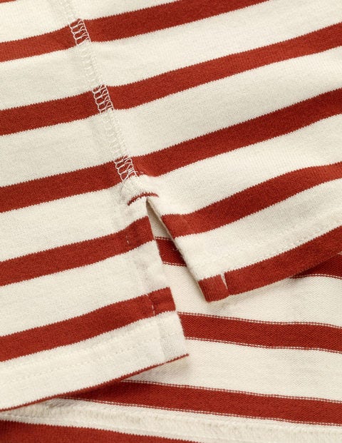 Short Sleeve Chichester - Ecru/Cayenne Pepper Stripe Short Sleeve Chichester - Ecru/Cayenne Pepper Stripe