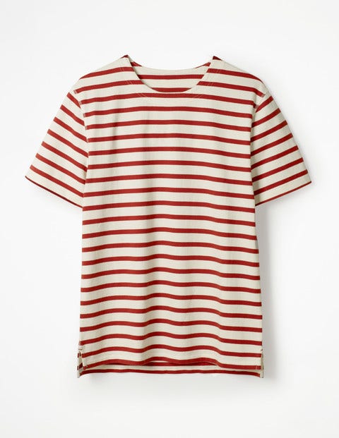 Short Sleeve Chichester - Ecru/Cayenne Pepper Stripe Short Sleeve Chichester - Ecru/Cayenne Pepper Stripe