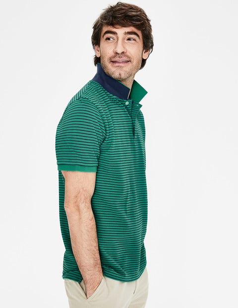 Pique Polo - Jungle Green/Navy Stripe Pique Polo - Jungle Green/Navy Stripe