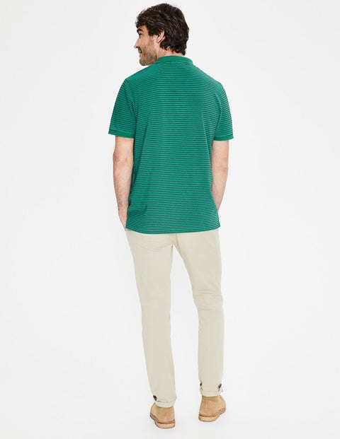 Pique Polo - Jungle Green/Navy Stripe Pique Polo - Jungle Green/Navy Stripe