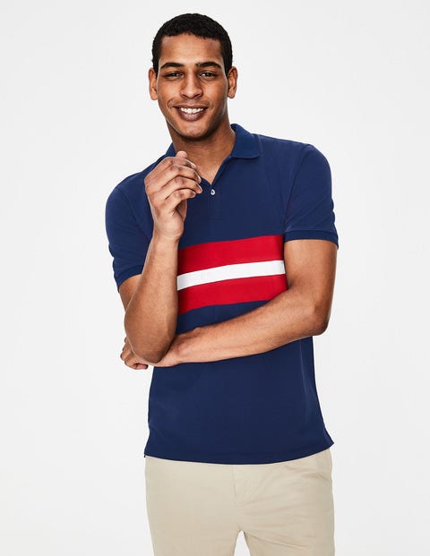 Polo En Piqué - Rayé multi bleu marine Polo En Piqué - Rayé multi bleu marine