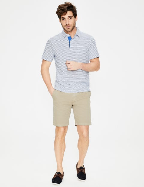 Slub Polo - Snowdrop/Surf Blue Stripe Slub Polo - Snowdrop/Surf Blue Stripe