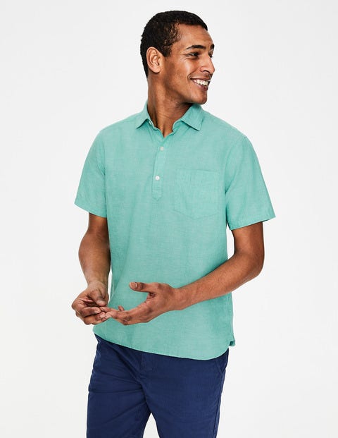 Linen Cotton Popover - Jungle Green Chambray Linen Cotton Popover - Jungle Green Chambray