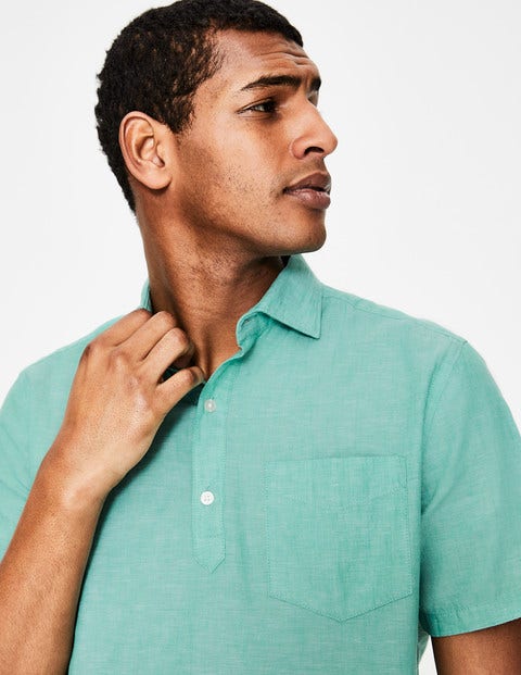 Linen Cotton Popover - Jungle Green Chambray Linen Cotton Popover - Jungle Green Chambray