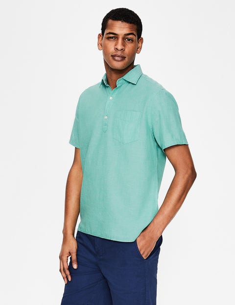 Linen Cotton Popover - Jungle Green Chambray Linen Cotton Popover - Jungle Green Chambray