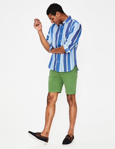 Linen Cotton Pattern Shirt - Multi Blue Stripe Linen Cotton Pattern Shirt - Multi Blue Stripe