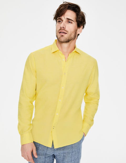 Linen Cotton Shirt - Washed Yellow Linen Cotton Shirt - Washed Yellow