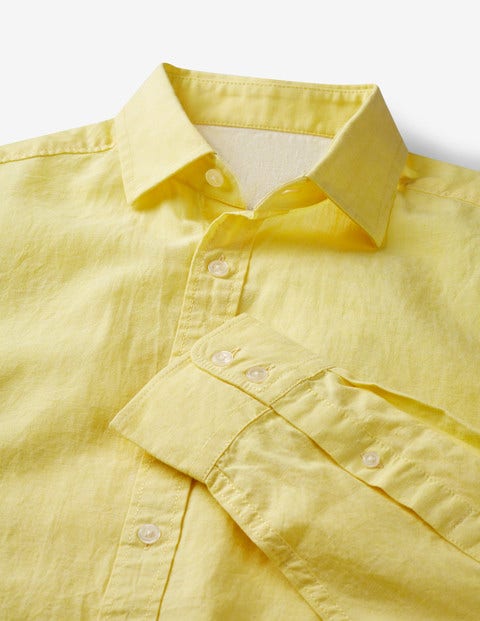Linen Cotton Shirt - Washed Yellow Linen Cotton Shirt - Washed Yellow