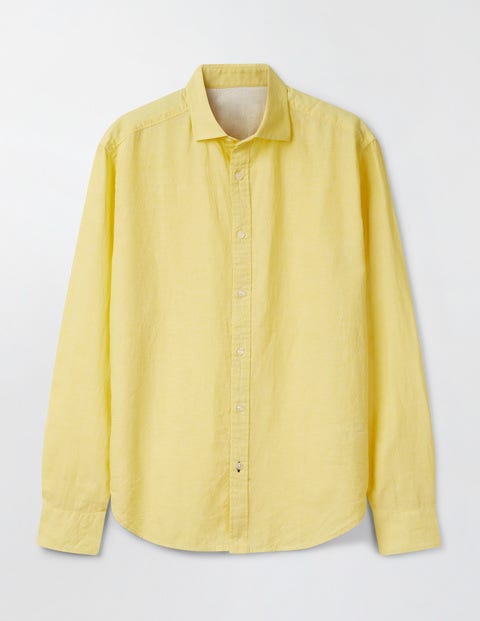 Linen Cotton Shirt - Washed Yellow Linen Cotton Shirt - Washed Yellow