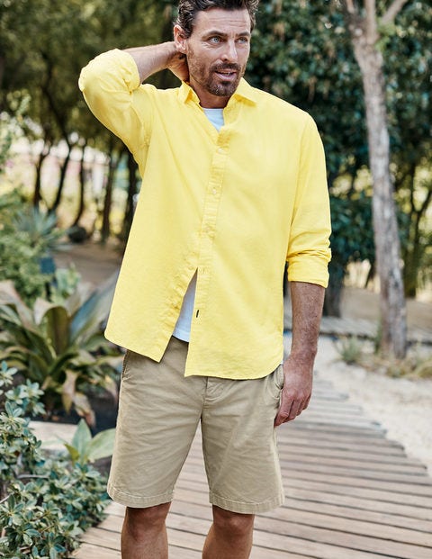 Linen Cotton Shirt - Washed Yellow Linen Cotton Shirt - Washed Yellow