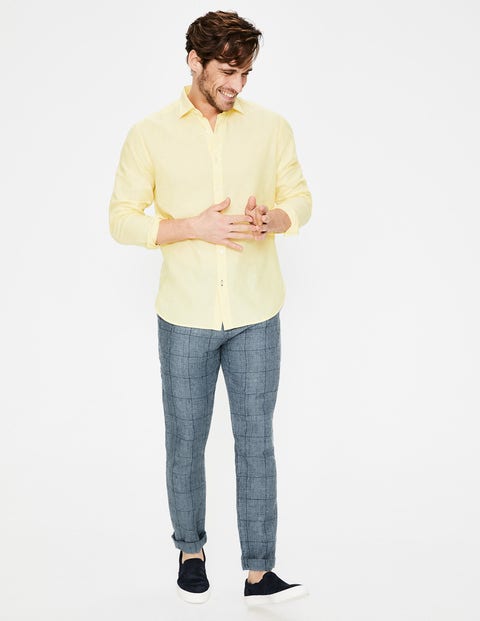 Clovelly Linen Pants - Blues Prince of Wales Clovelly Linen Pants - Blues Prince of Wales