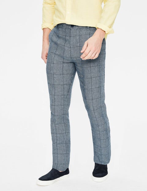 Clovelly Linen Pants - Blues Prince of Wales Clovelly Linen Pants - Blues Prince of Wales