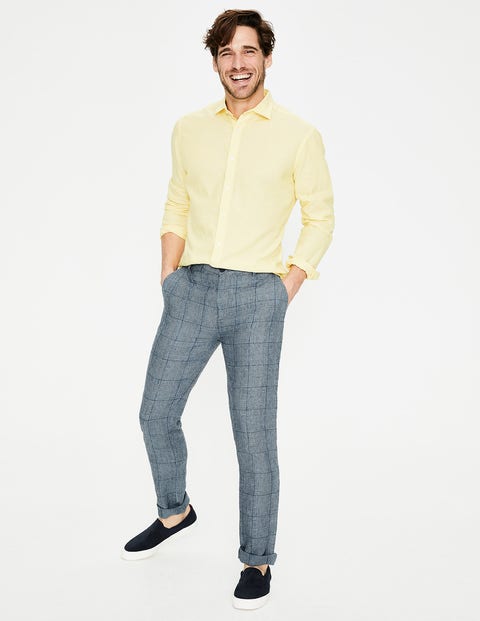 Clovelly Linen Pants - Blues Prince of Wales Clovelly Linen Pants - Blues Prince of Wales