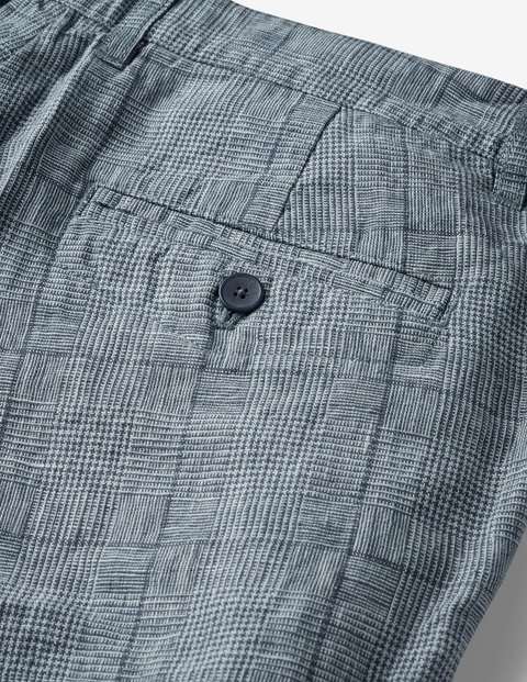 Clovelly Linen Pants - Blues Prince of Wales Clovelly Linen Pants - Blues Prince of Wales