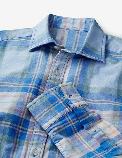 Lynton Slim Fit Shirt - Surf Blue Multi Check Lynton Slim Fit Shirt - Surf Blue Multi Check