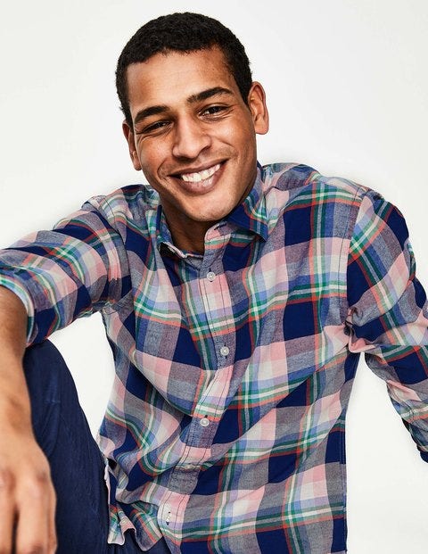 Lynton Slim Fit Shirt - Navy Blue/Dahlia Pink Check Lynton Slim Fit Shirt - Navy Blue/Dahlia Pink Check