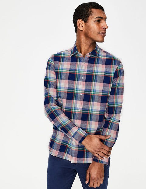 Lynton Slim Fit Shirt - Navy Blue/Dahlia Pink Check Lynton Slim Fit Shirt - Navy Blue/Dahlia Pink Check