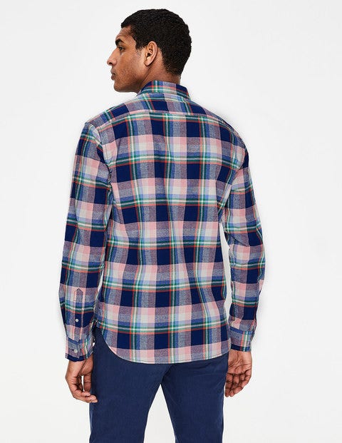 Lynton Slim Fit Shirt - Navy Blue/Dahlia Pink Check Lynton Slim Fit Shirt - Navy Blue/Dahlia Pink Check