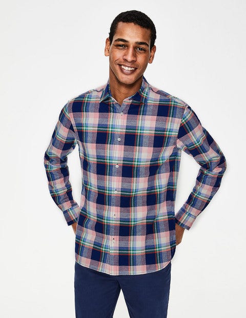 Lynton Slim Fit Shirt - Navy Blue/Dahlia Pink Check Lynton Slim Fit Shirt - Navy Blue/Dahlia Pink Check