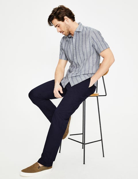 Ashburton Short Sleeved Shirt - Navy Blue Stripe Ashburton Short Sleeved Shirt - Navy Blue Stripe
