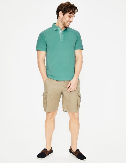Stückgefärbtes Poloshirt - Dschungelgrün Stückgefärbtes Poloshirt - Dschungelgrün